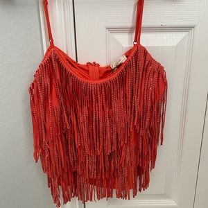 Buckle Western Orange Top